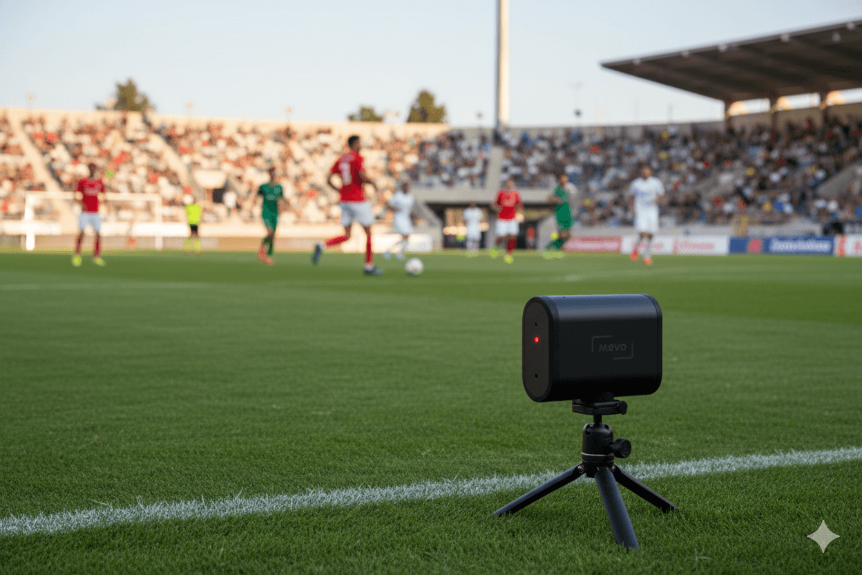 Multi-camera sports live streaming setup at outdoor stadium